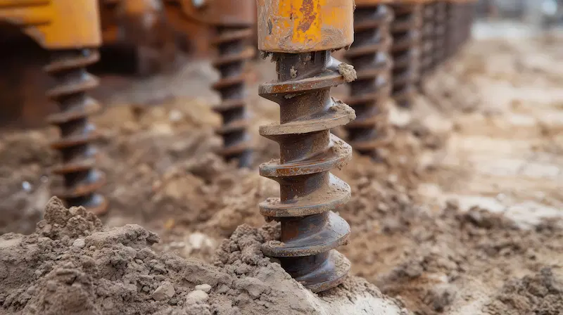 Screw piles deep into the soil to support all types of structures