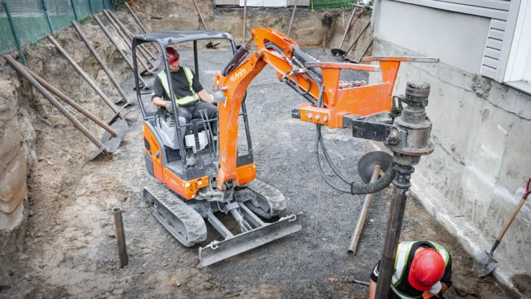 installation process screw piles garages